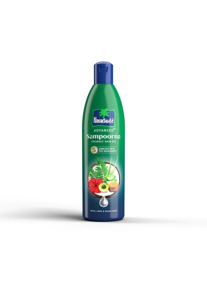 Parachute Advansed Sampoorna Coconut Hair Oil with 5 Herbs (Hibiscus, Curry Leaves, Methi, Amla & Aloe), For Long, Thick & Black Hair, 280ml