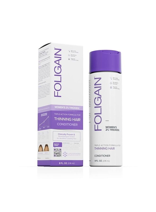 Triple Action Conditioner For Thinning Hair, Volumizing Conditioner for Women, 8 Fl. Oz.