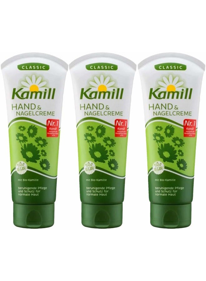 3x100 ml Hand & Nail Cream CLASSIC with BIO Camomile and Bisabolol | Germany