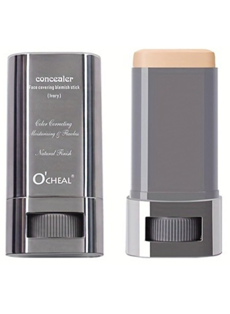 Concealer Face Covering Blemish Stick Natural Medium Coverage Concealer Durable Long lasting Moisturizing Lightweight Non Greasy Face Covering Blemish Concealer Ivory 30g