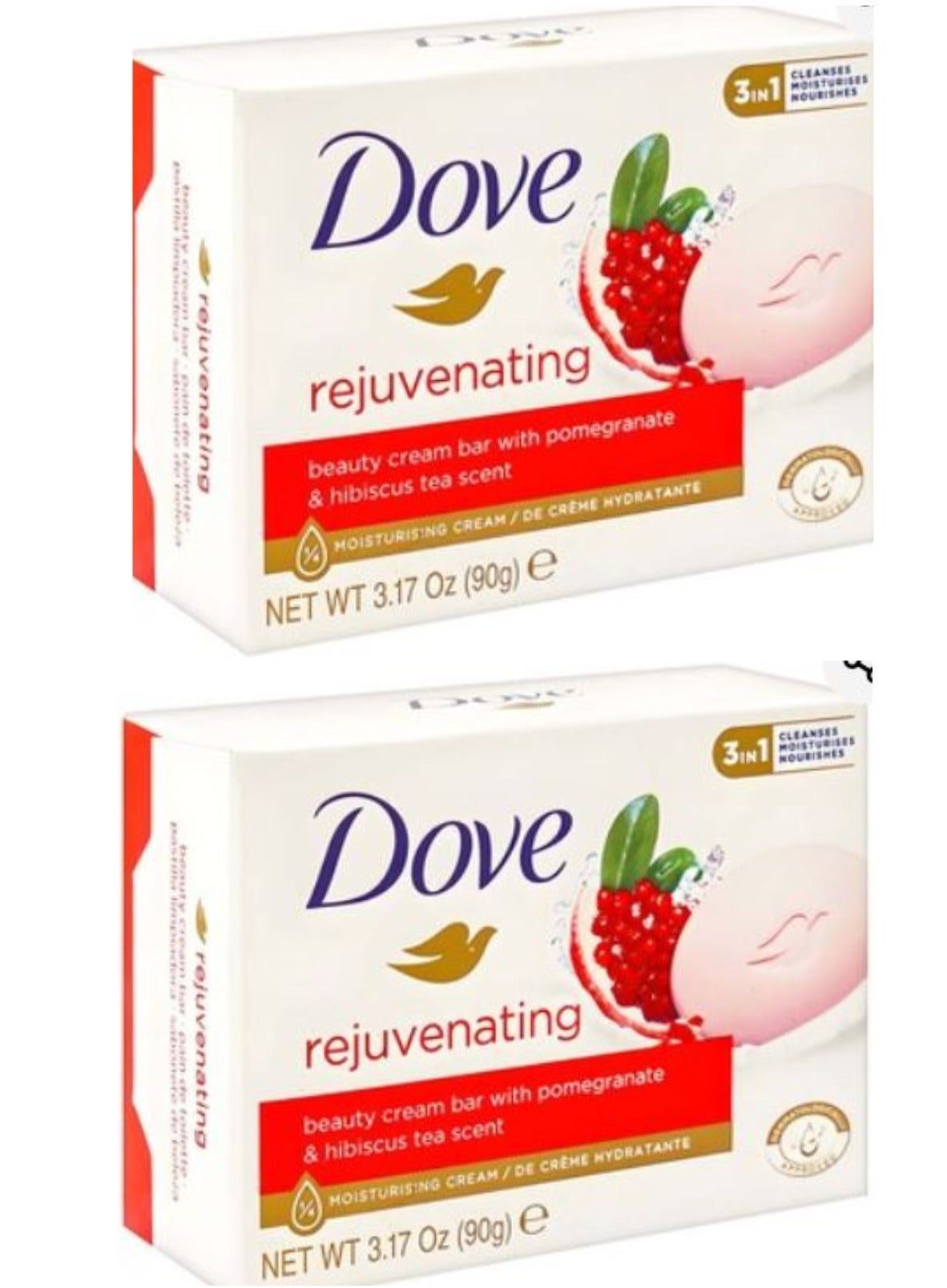 Rejuvenating Beauty Cream Bar With pomegranate And Hibiscus Tea Scent 90 g 2 Pcs