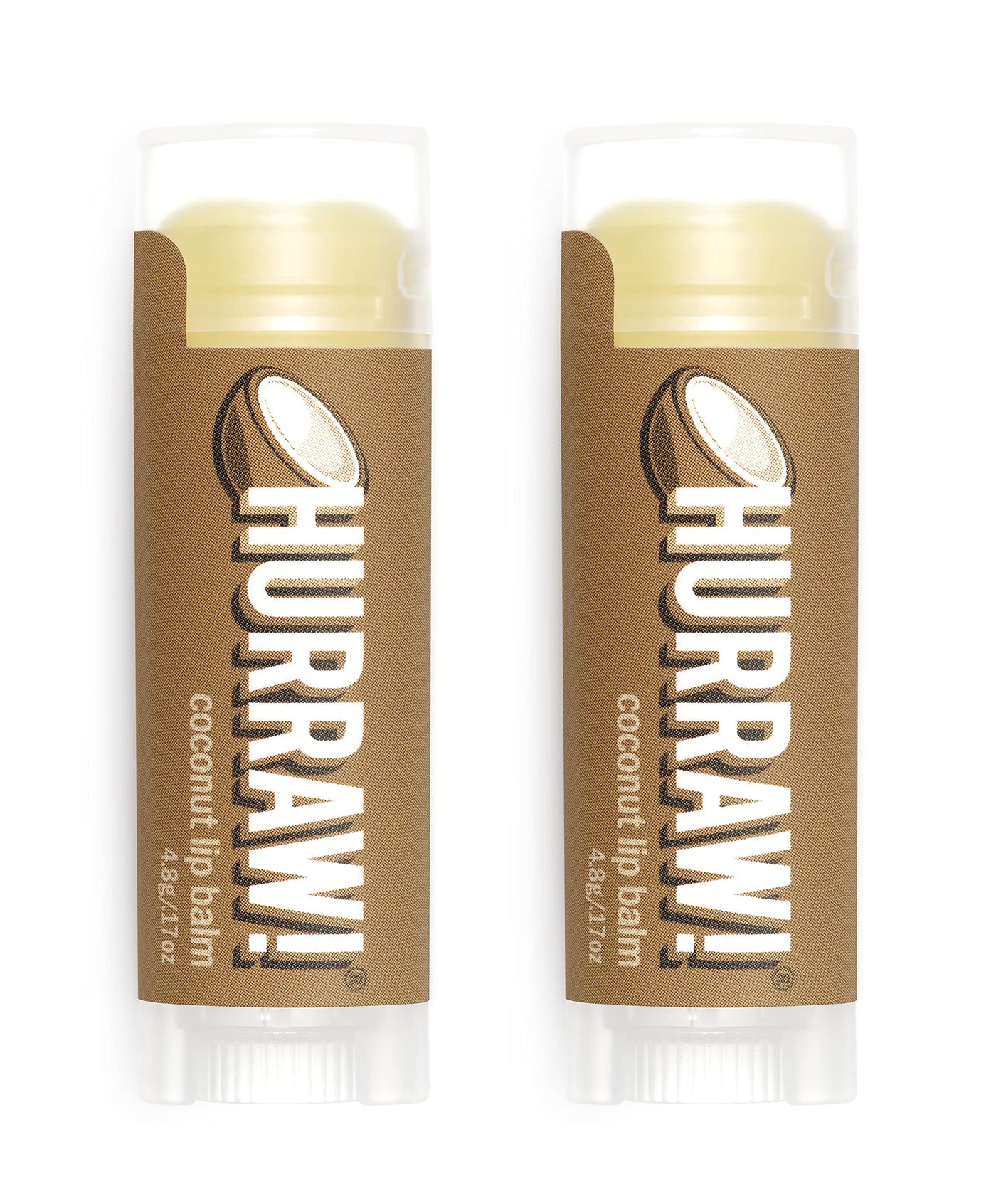 Hurraw! coconut Lip Balm, 2 Pack: Organic, Certified Vegan, Cruelty and Gluten Free. Non-GMO, 100% Natural Ingredients. Bee, Shea, Soy and Palm Free. Made in USA