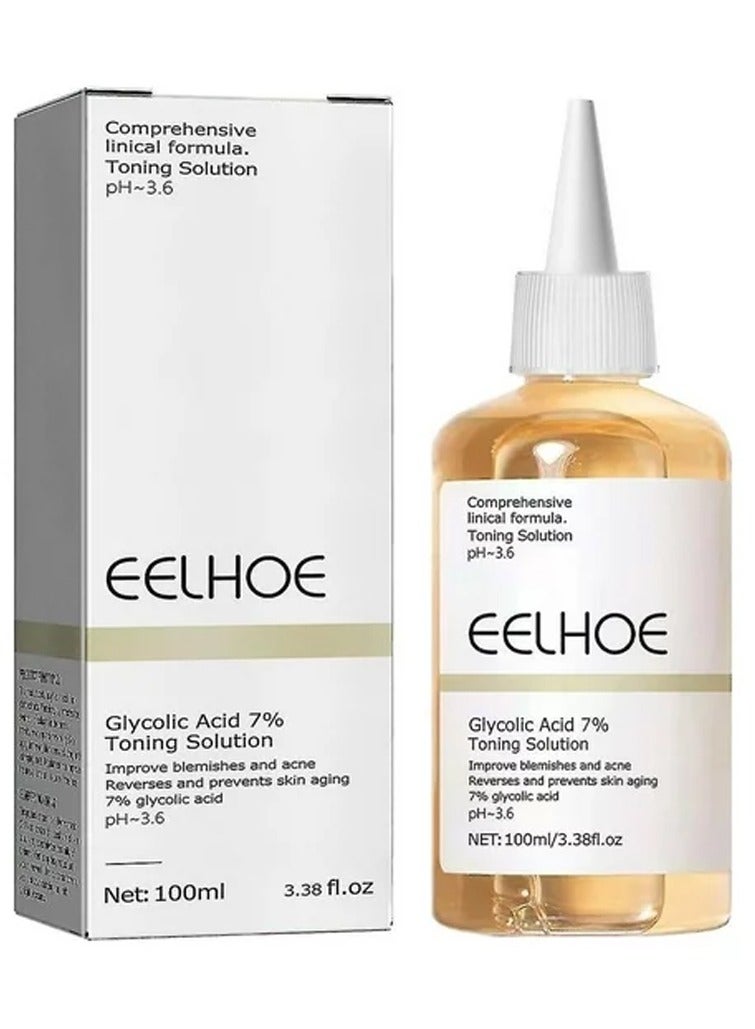 New Glycolic-Acid 7% Toning Solution, Glycolic Acid Peeling Solution, Moisturizing Skin Care Reduce Fine Line, Anti-wrinkle Anti-aging Toning Serum