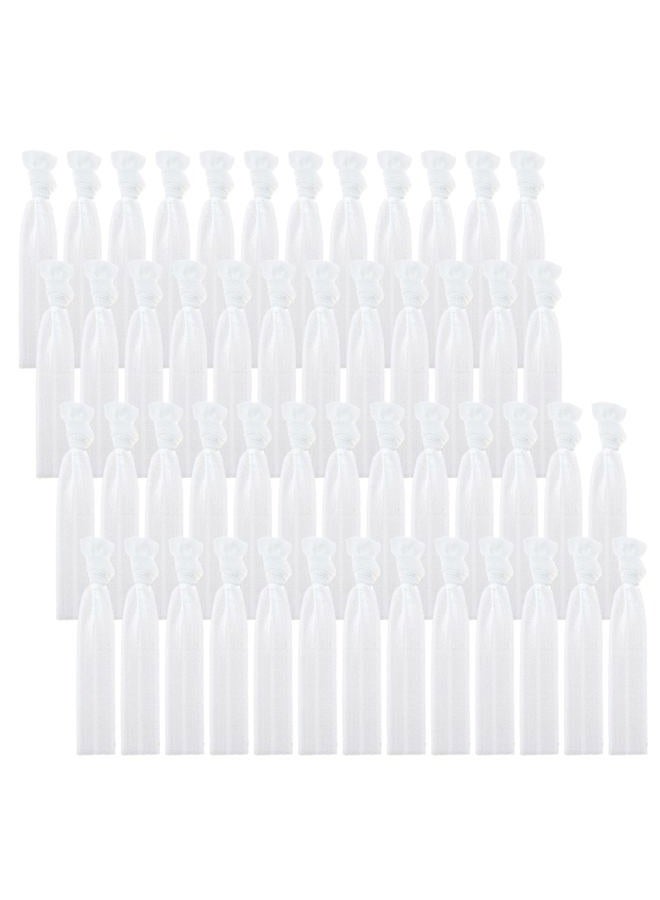 50 Pack Solid Color Knotted Hair Ties - No Crease Hair Ponytail Elastics for Women and Girls (white)