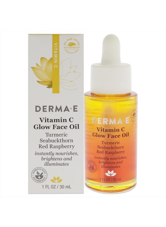 Vitamin C Glow Face Oil – Facial Oil Instantly Nourishes, Brightens and Illuminates for a Radiant Glow – Extreme Glow Oil for Face with Turmeric, Seabuckthorn and Red Raspberry, 1 Fl Oz