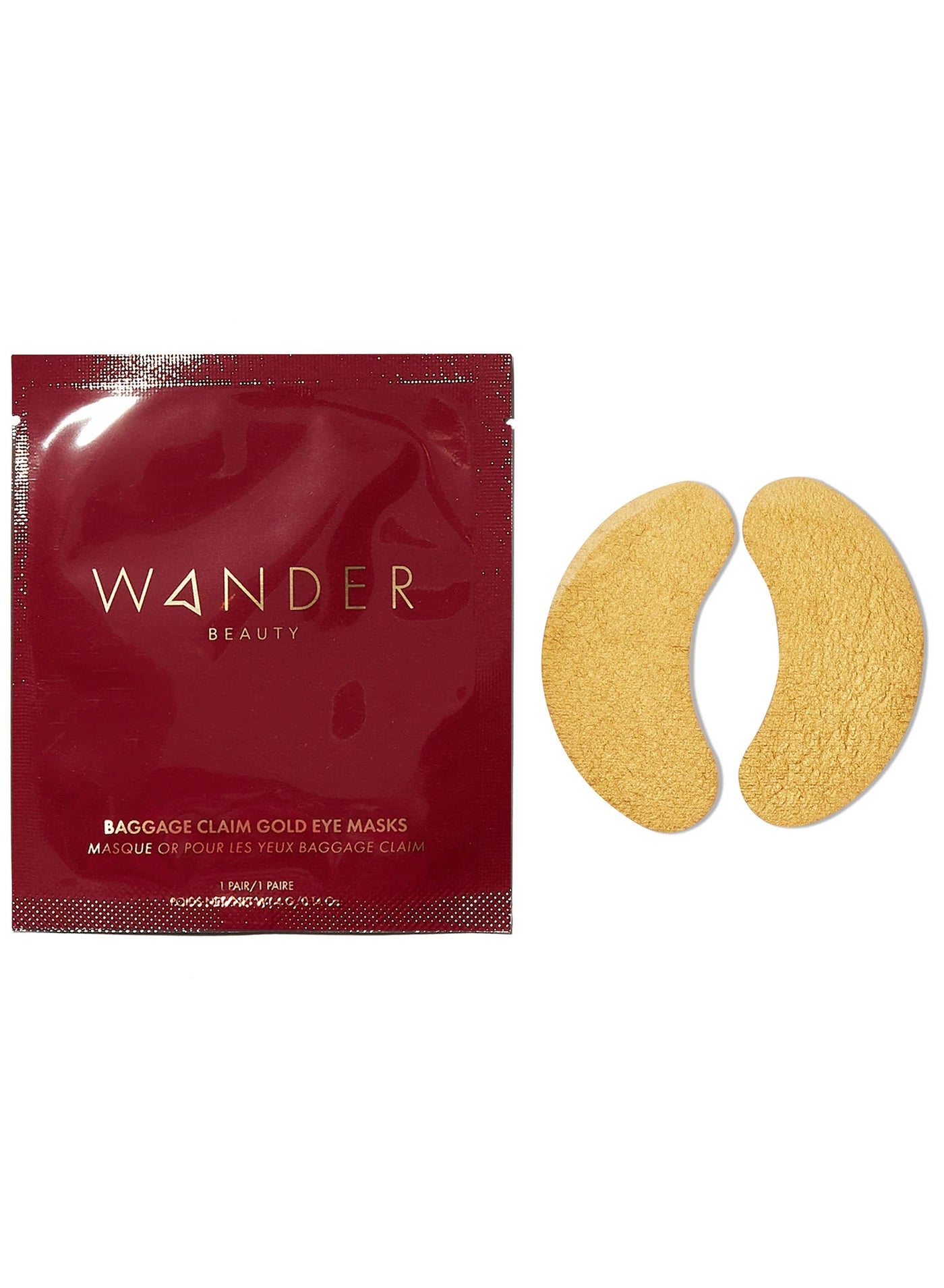 Wander Beauty Baggage Claim Gold Eye Masks 1 Pair