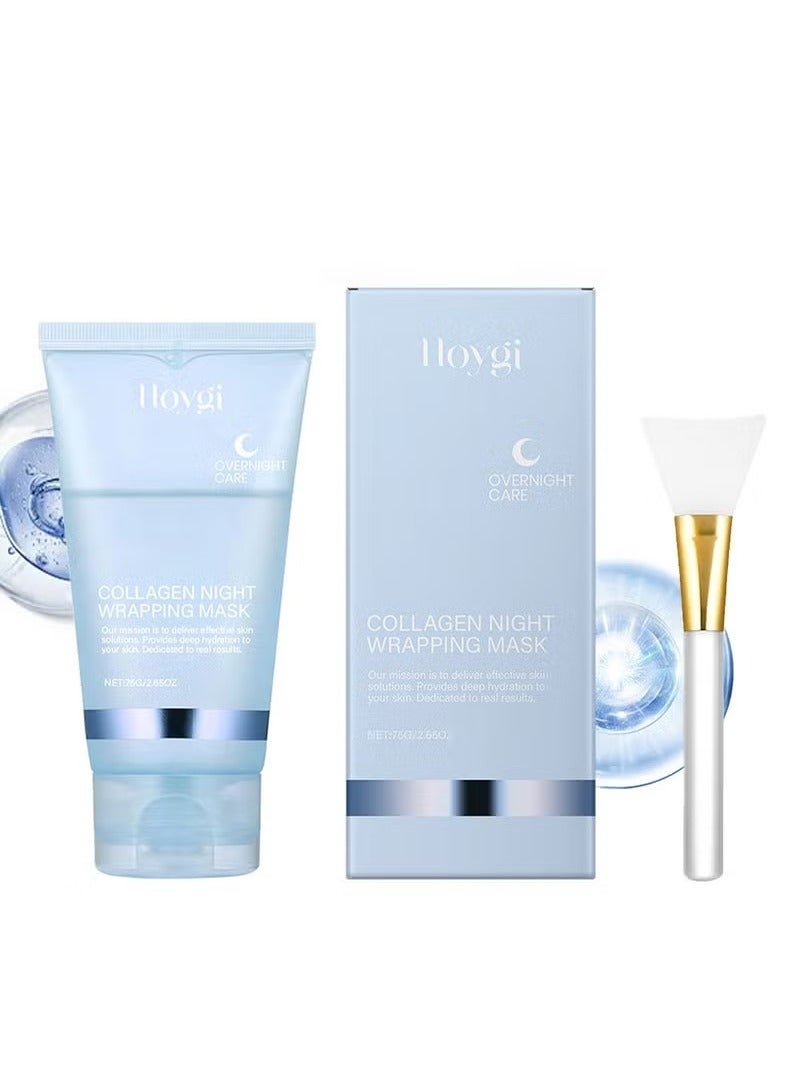 Collagen Moisturizing Night Wrapping Cream, Mask for Overnight Sleeping to Reduce Wrinkles, Fine Lines, Maintain Skin Elasticity