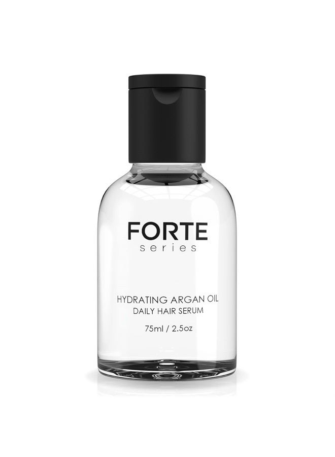 Hydrating Argan Oil Daily Hair Serum by Forte Series | Sulfate Free Argan Hair Oil for Men | Hair Serum for Dry Damaged Hair | Argan Hair Oil for Styling Hair, Shields Hair from Heat, (75 ml / 2.5 oz)