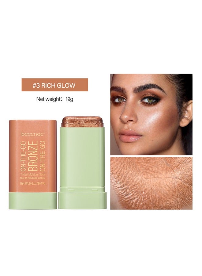 Blush Stick, Blush Cream for Cheeks Eyes Lips,Blush in Natural with Waterproof Sweat-Resistant, Tinted Solid Stick with Long Lasting, Nude Makeup Multi-Use Color Stick Creamy Blush(6#Rich Glow)