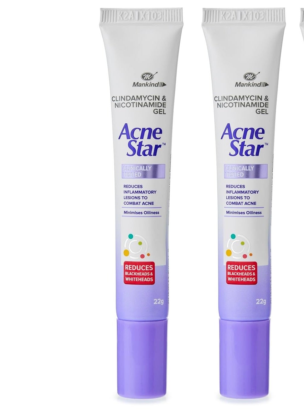 Acnestar Gel | Anti-inflammatory | Anti-bacterial | For Acne, Pimples, Whiteheads And Blackheads | (22 gm x Pack of 2)