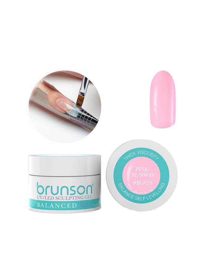 Sculpting Camouflage Uv Builder Gel Balanced Level Gel Uv Sculpting Nail Gel System 30Ml Pink Runway Bg033