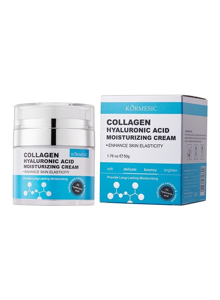 Hyaluronic Acid & Collagen Face Cream - 50g Deep Hydrating & Firming Face Cream