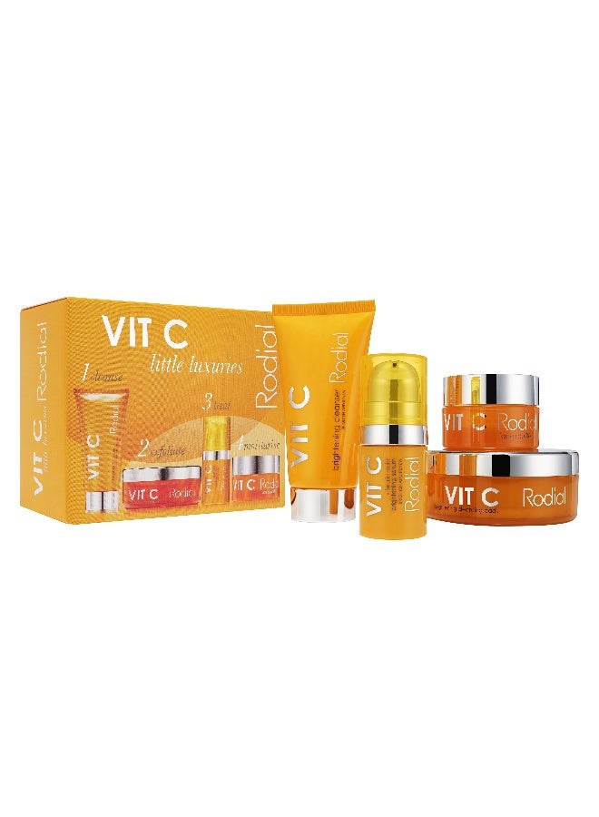 Rodial Vit C Little Luxuries Kit – Complete Glow for Dull Skin, Vitamin C & AHA Blend, Travel-Sized Essentials for Skin Fatigue Relief 3-Piece Kit