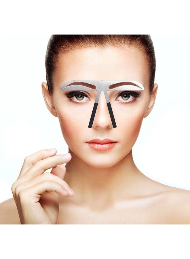 Eyebrow Mapping Tool,Eyebrow Patterns DIY Stencil, Stainess Steel Eyebrow Ruler Measurement Microblading Permanent Gold Ratio Positioning Tool(European Eyebrow)