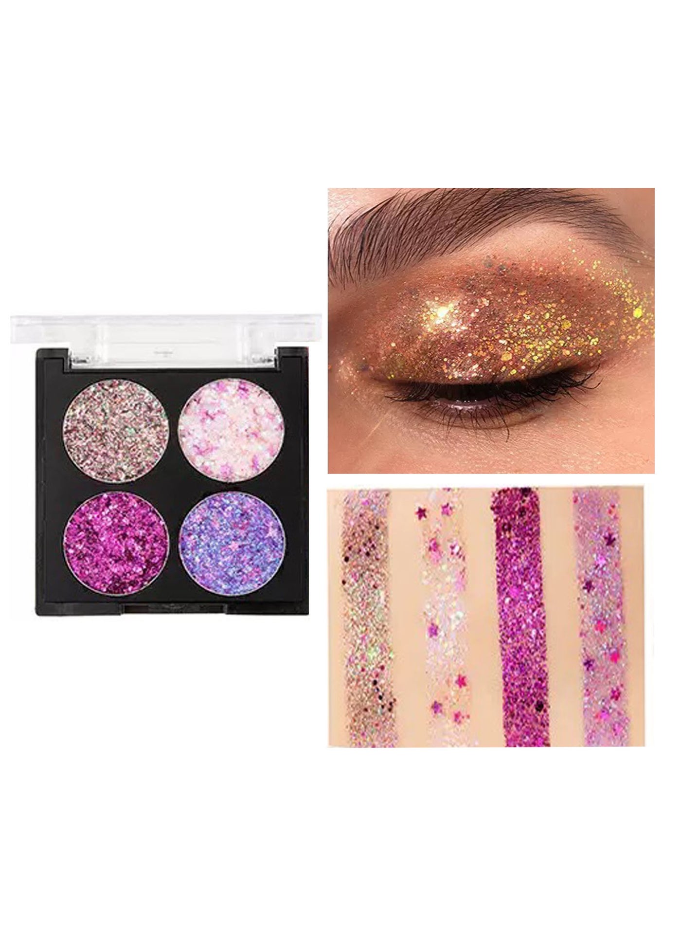 4 Color Glitter Eye Shadow Palette
