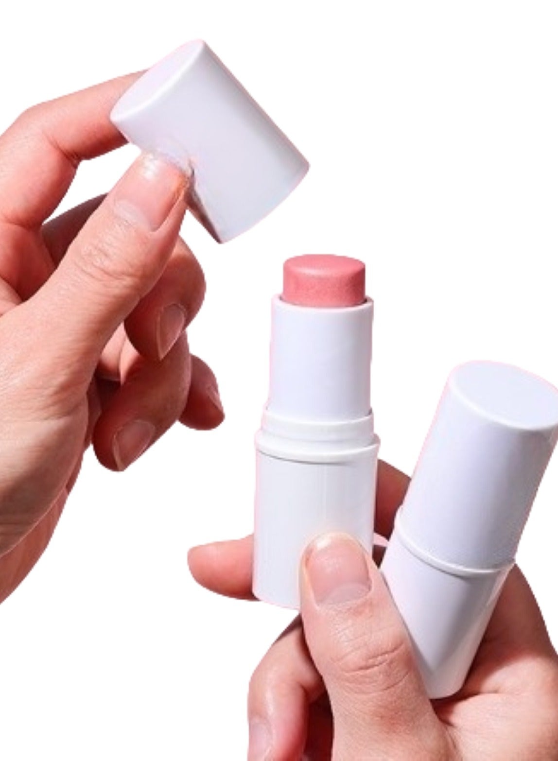 Petal Soft Glow: High-Pigment Baby Pink Cream Blush Stick with Brush Summer Breeze