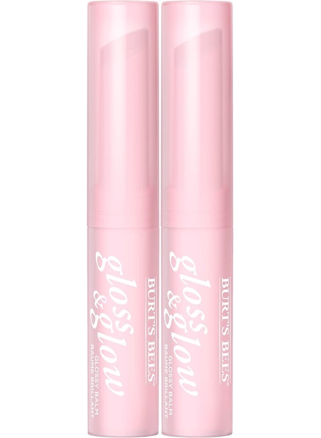 Lip Gloss and Glow Glossy Balm, 100% Natural Makeup, Wine Wednesday (Pack of 2 Tubes)