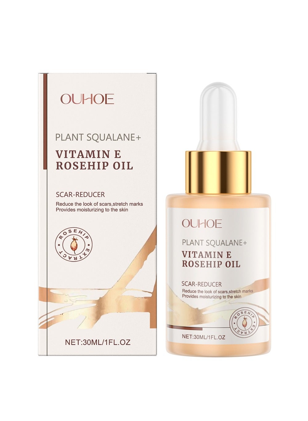 Hydrating Squalane Rosehip Oil  - Fights Scars, Wrinkles, Anti-Aging Glow