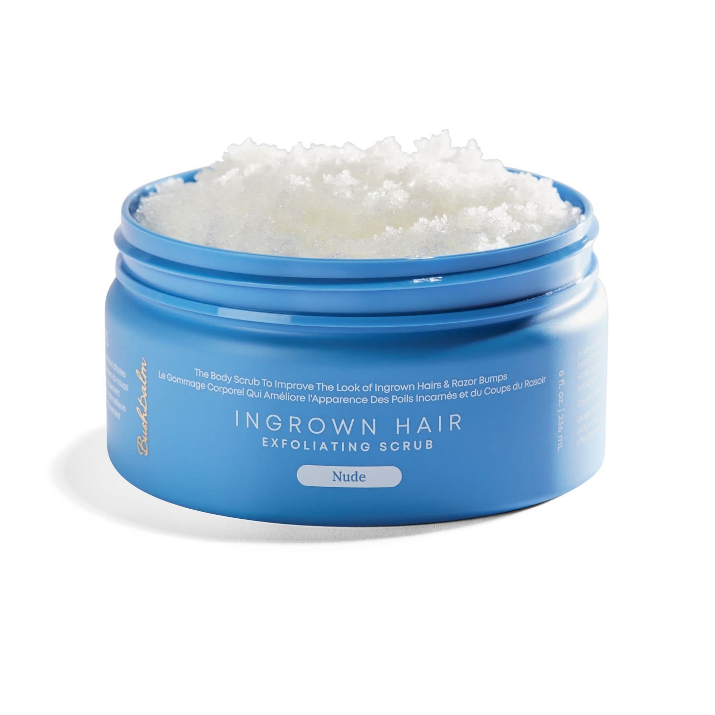 Bushbalm Ingrown Hair Exfoliating Scrub â€“ Pre-Shave Sugar Scrub for Ingrown Hairs, Razor Bumps & Dry Skin â€“ Gently Buffs & Soothes Sensitive Skin â€“ Nude, 236ml