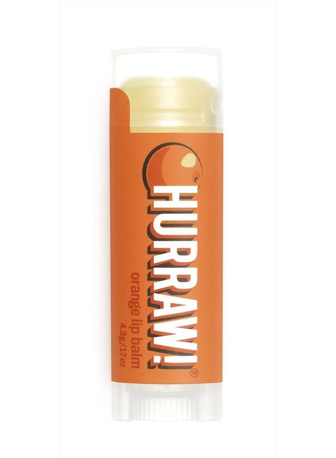 Hurraw! Orange Lip Balm: Organic, Certified Vegan, Cruelty and Gluten Free. Non-GMO, 100% Natural Ingredients. Bee, Shea, Soy and Palm Free. Made in USA