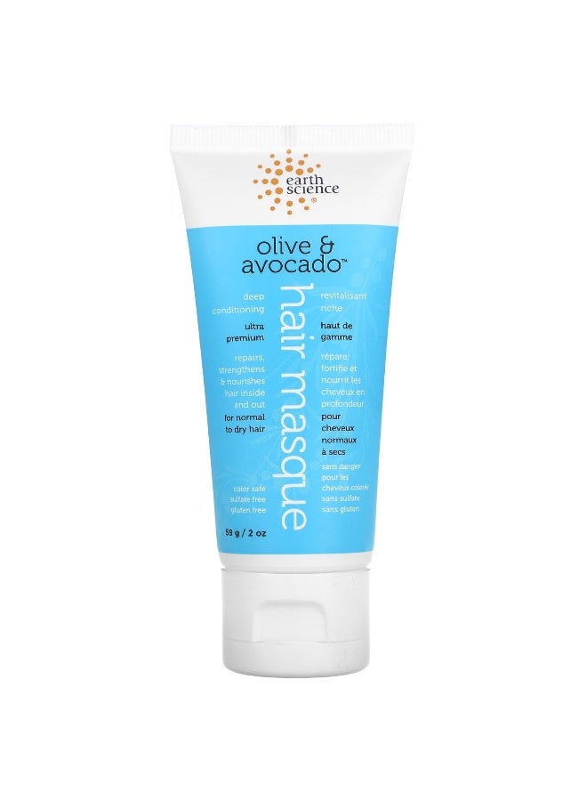 Earth Science, Deep Conditioning, Hair Masque, Olive & Avocado, 2 oz (59 g)