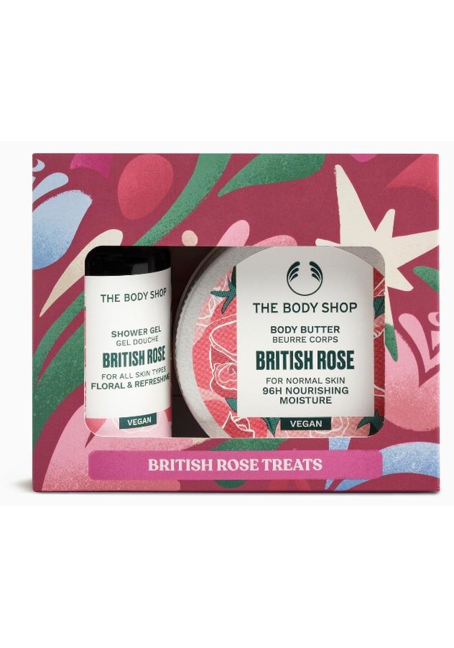 British Rose Treats Gift Set – Shower Gel (60 Ml) And Body Butter (50 Ml) – Elegant Rose-Petal Fragrance, Gentle Cleansing And Silky Skin Finish
