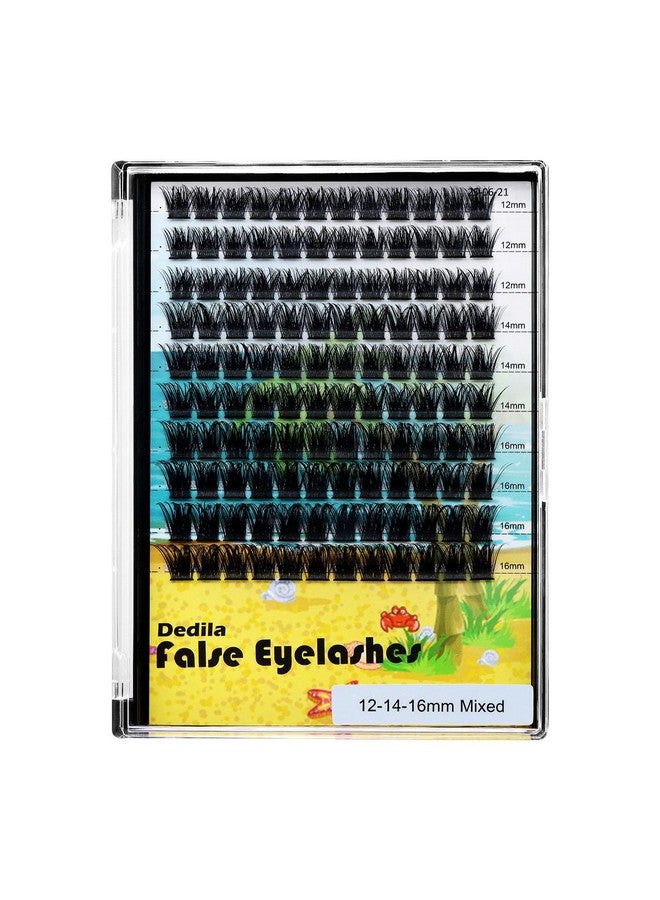 Dedila Large Pack Segmented Cluster Eyelash Extensions D Curl Wide Stem Mixed 10-12-14-16mm /12-14-16mm/14-16-18mm Individual False Eyelashes Dramatic Volume Eye Lashes Set (mixed 12-14-16mm)