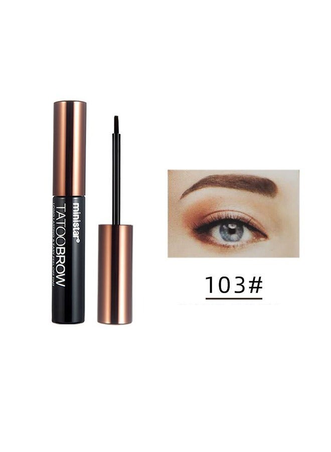 Tattoo Brow Long Lasting & Easy Peel Off Tint,3 Days Peel Off Tint Tattoo Eyebrow Gel Enriched with Royal Jelly and Aloe Vera Waterproof and Smudge proof Peel Off Tint Gray Brown （#103）