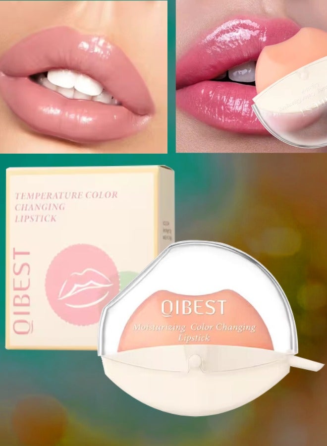 Color Changing Lip Shape Lipstick with Beeswax Moisturize Hydrating Glow Lipstick Shimmer Moisturizing Temperature Color Changing Lip Tint Long Lasting Easy to Color Lip Balm 02