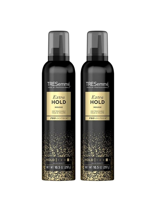 Mousse Tres Extra Hold, Extra Firm Control Mousse, Frizz Control with Flexible Feel, Hair Styling Mousse, Styling Foam for All Hair Types, Humidity Resistant, 2 pack - 10.5 oz each
