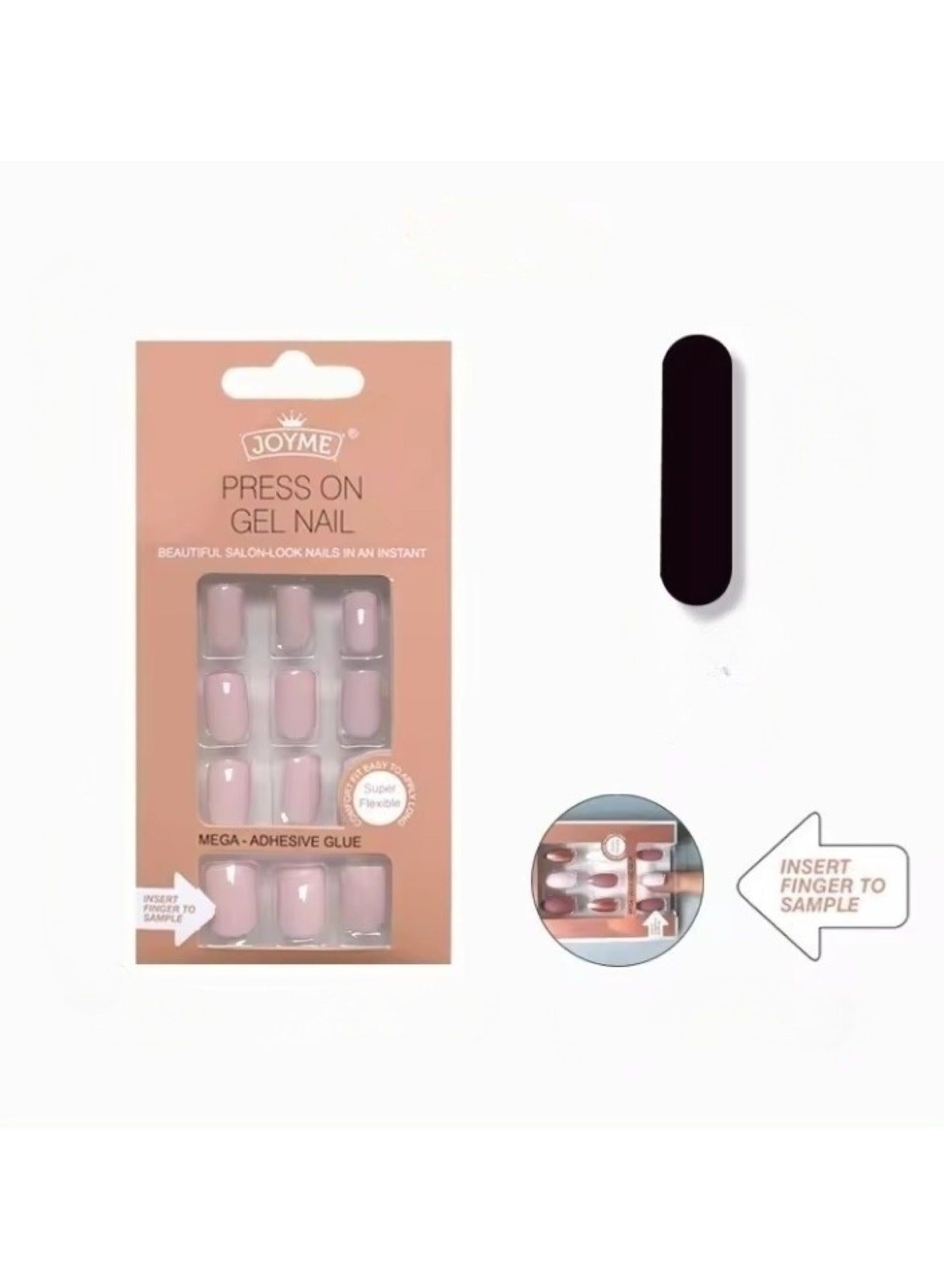 24-Piece Pack Press On Full Cover Nails Glue Free Convenience Light Pink