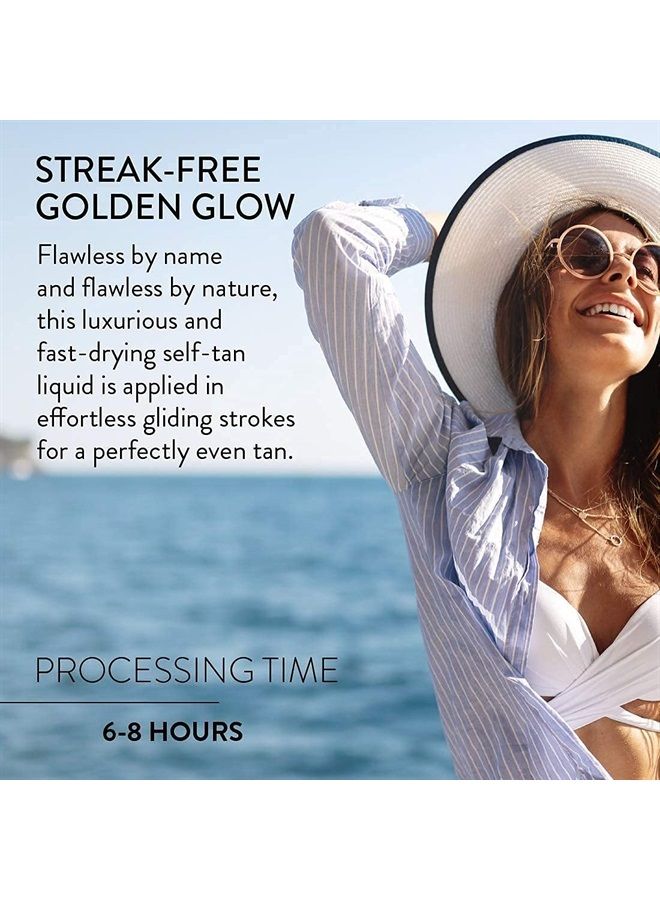 Flawless Self-Tanning Liquid Streak-Free, Long-Lasting Natural Glow For All Skin Tones - Sunless Tanner Includes Professional Mitt For Easy Application, Black Coconut Scent - 6 oz