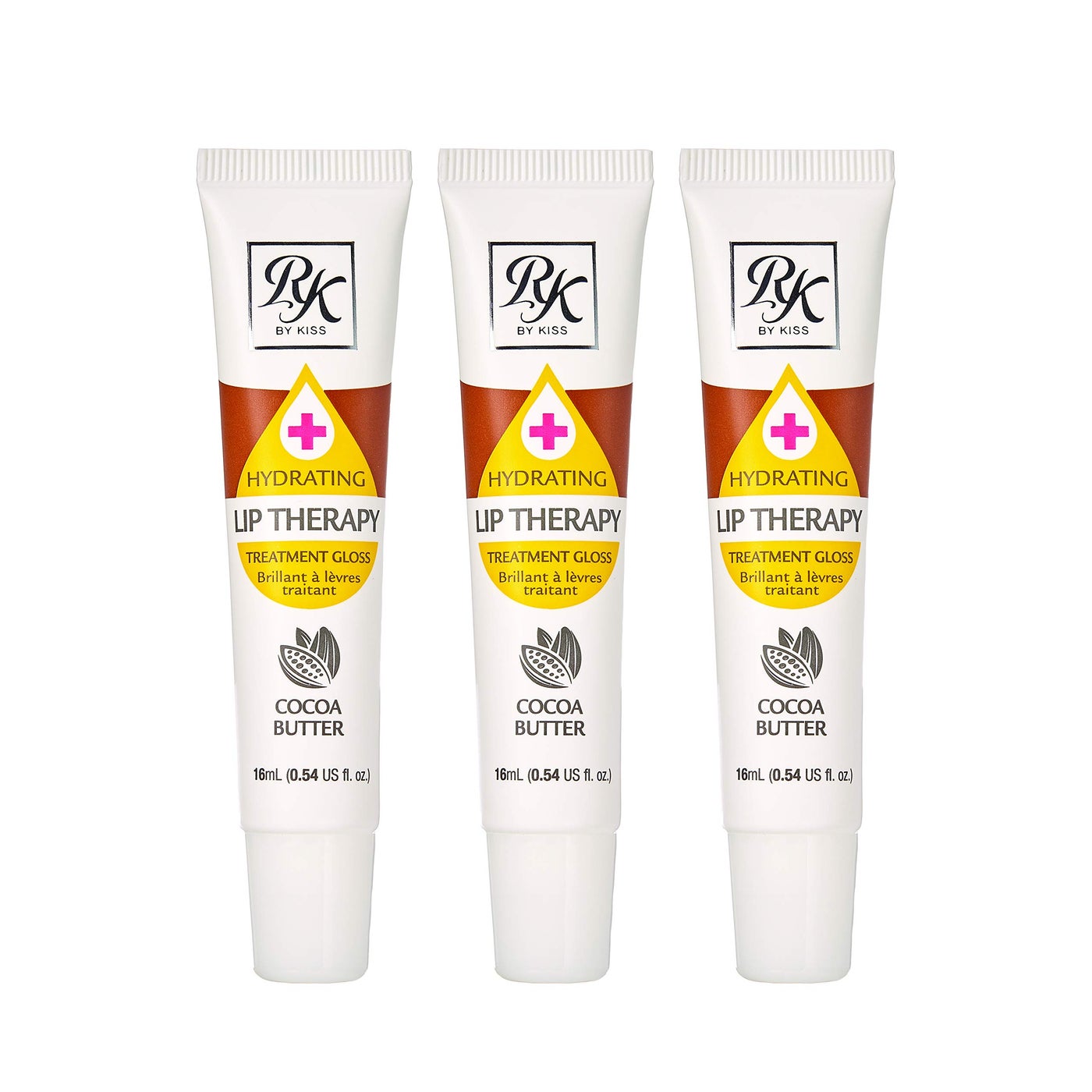 Ruby Kisses Hydrating Lip Therapy Treatment Gloss Cocoa Butter RLO03D1 (3 PACK)