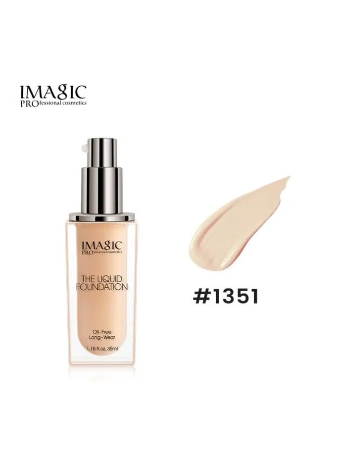 IMAGIC Oil-Free Liquid Foundation | Full Coverage, Matte Finish | Long-Lasting, Lightweight Formula for All Skin Types (1351)