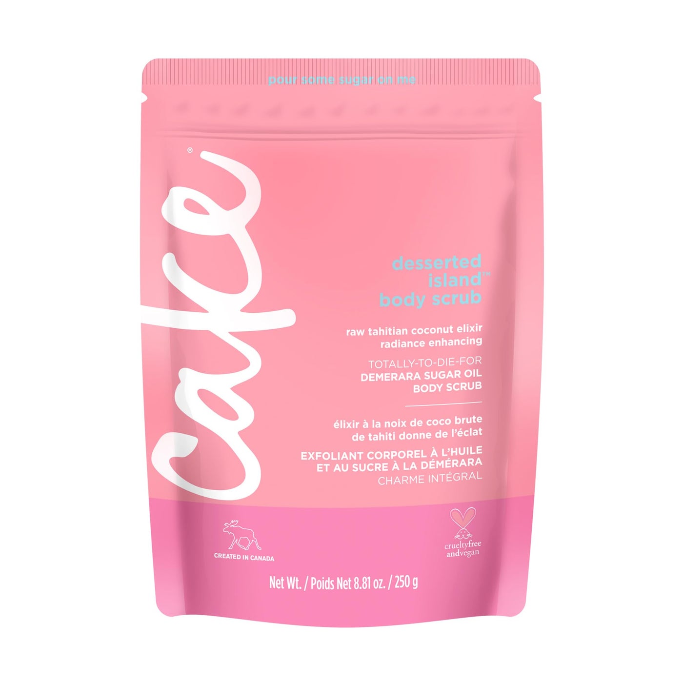 Cake Beauty Desserted Island Vegan Body Sugar Scrub - Shea Butter, Demerara Sugar & Coconut Oil - Gentle Exfoliating Hand, Leg, Foot & Body Sugar Soap Scrub & Moisturizing Shower Wash for Women