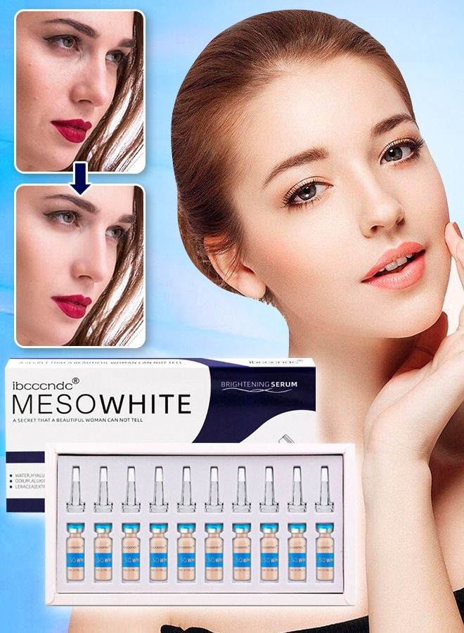 10 Vials Mesowhite BB Glow Pigment BB Glow Booster Starter Kit Facial Serum Treatment Foundation Anti Aging semi Permanent MTS Skin Care Pigment 0.17oz Face Foundation BB Glow Booster