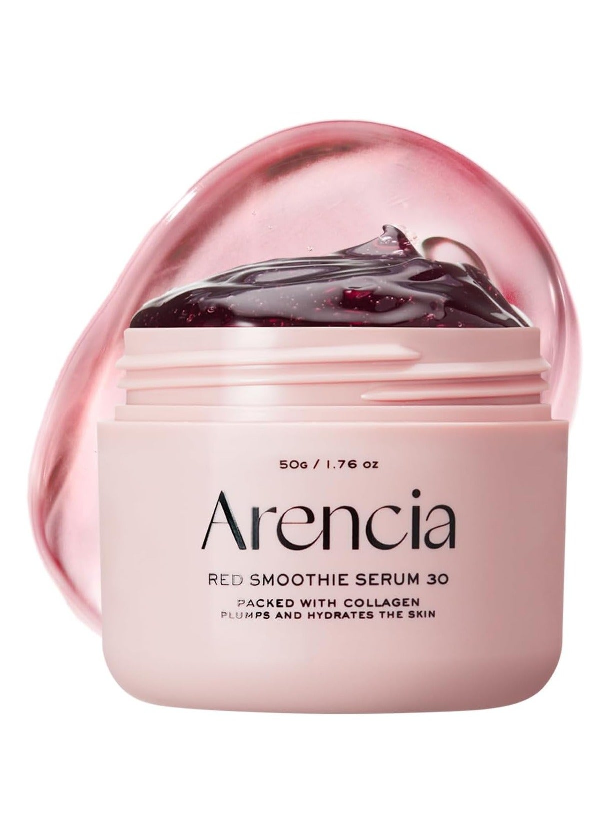 Arencia Overnight Red Smoothie Face Mask Serum, Glowing & Soothing with 30% red collagen, Niacinamide, Peptide, Vitamin E 50g,