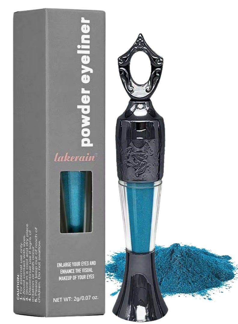 Powder Eyeliner 100% Natural Plant Formula Kohl Powder Eyeliner Easily Removed Eye Makeup Natural Eyeliner Last for All Day Long Lasting Dry Powder Eyeliner Blue 03