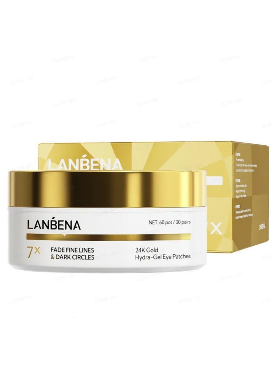 Lanbena 24K Gold Hydra-Gel Eye Patches 60Pcs/30Pairs