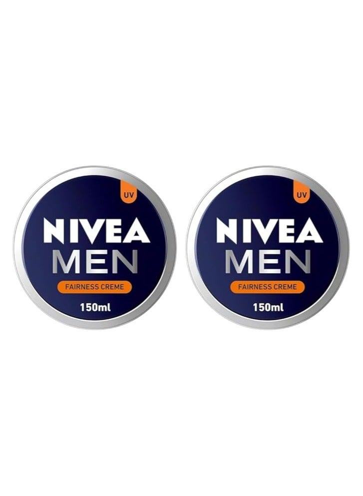 NIVEA MEN Face, Body & Hands Cream, Fairness Fair & Even Skin Tone, Tin 150ml (Pack of 2)