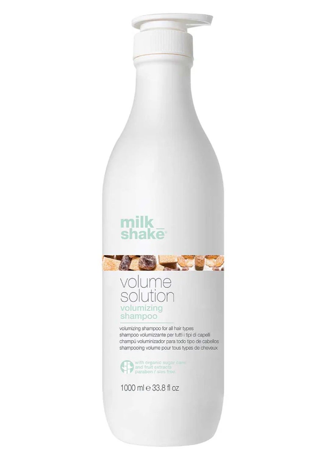Volume Solution Shampoo – Volumizing Shampoo for Fine & All Hair Types – Paraben & SLES Free Formula with Sugar Cane Derivatives, Milk Proteins & Organic Fruit Extracts for Lightweight Body & Shine, 1 Ltr
