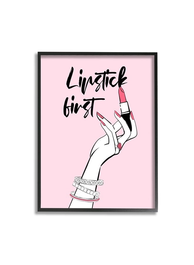 Lipstick First Makeup Calligraphy Glamorous Phrase Jewelry Accessories, Design by Martina Pavlova