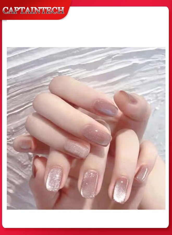 French Tip Press On Nails - Package Soft Gel French Fake Nails Short, Salon-quality Press On Nails, Seamless Glue-on Nails for Woman Nail Art Manicure
