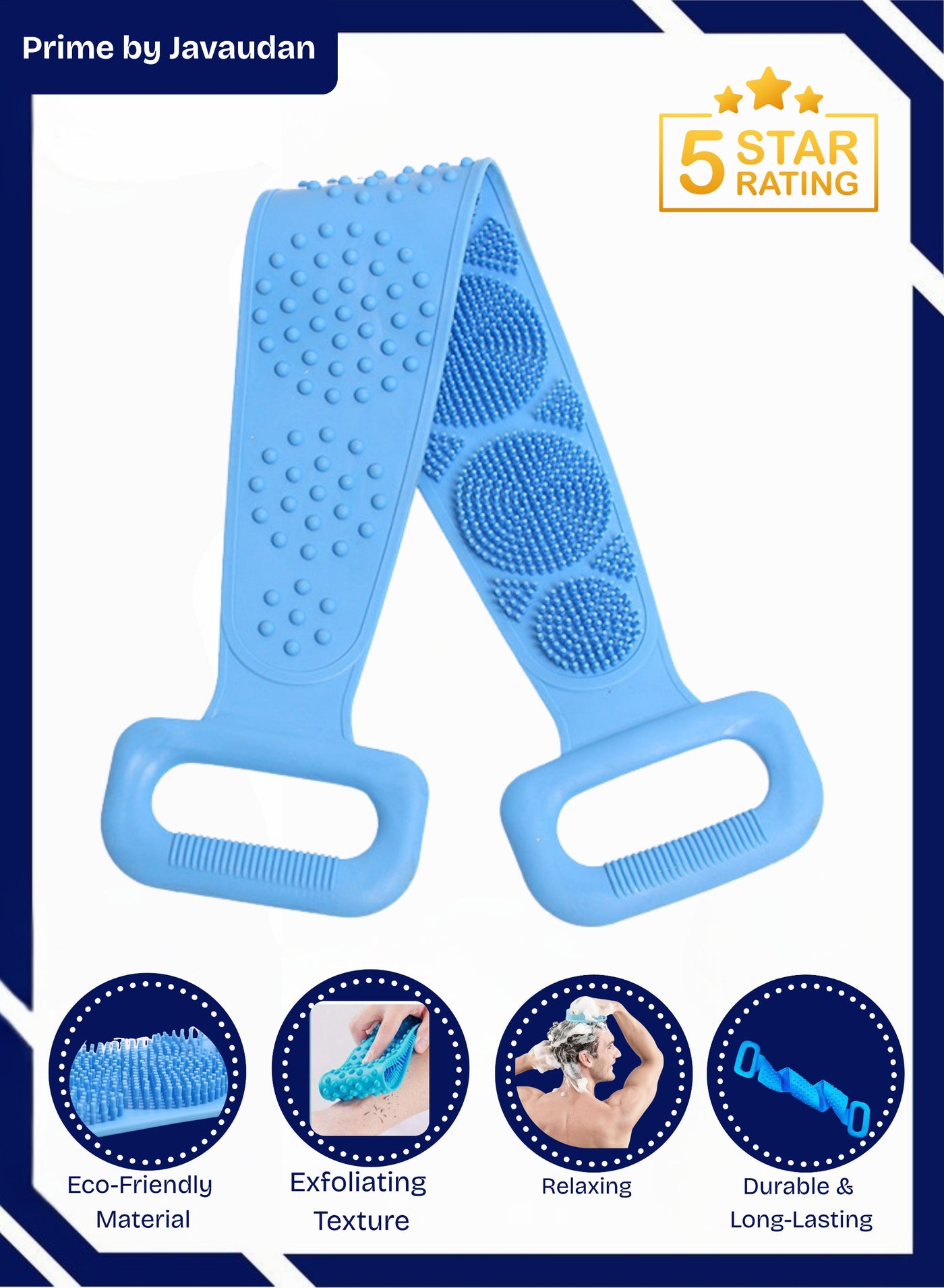 Back Scrubber for Shower Bath Scrub Body Brush Silicone Back Brush Extra Long Exfoliating Body Scrubber With Handle, Deep Clean and Invigorate Skin, for Men and Women