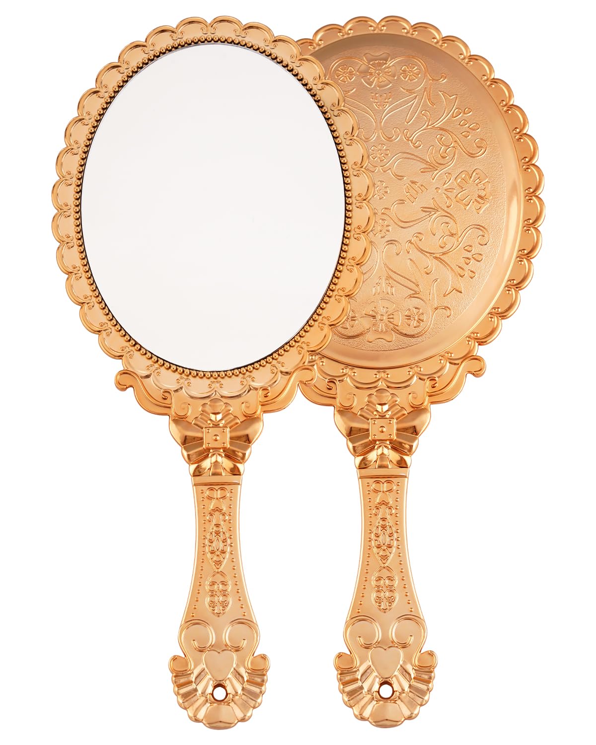 XPXKJ Hand Mirror Vintage Handheld Mirror with Handle Vanity Makeup Mirror Travel Mirrorsï¼ˆGoldï¼‰