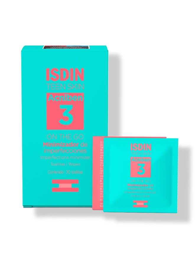 Acniben On The Go Facial Wipes [30 Units] – Portable Cleansing Wipes Infused With Salicylic Acid To Refresh Oily And Acne-Prone Skin