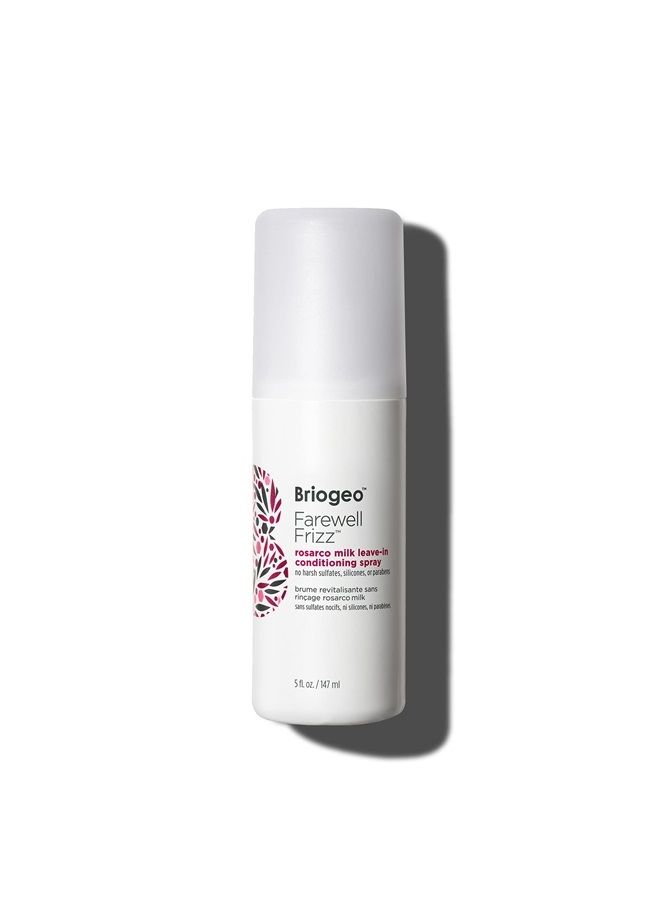 Farewell Frizz Rosarco Milk Leave In Conditioning Spray, Coconut Oil + Argan Oil, Anti Frizz Hair Products for Straight, Wavy and Curly Hair, 5 Ounces