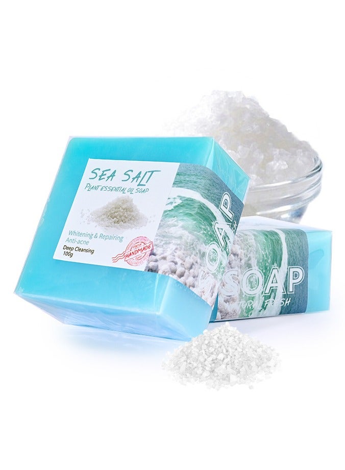 Sea Salt Handmade Soap Benefits As Moisturizing, Use For Exfoliating & Deep Cleansing Exfoliate Dead Skin