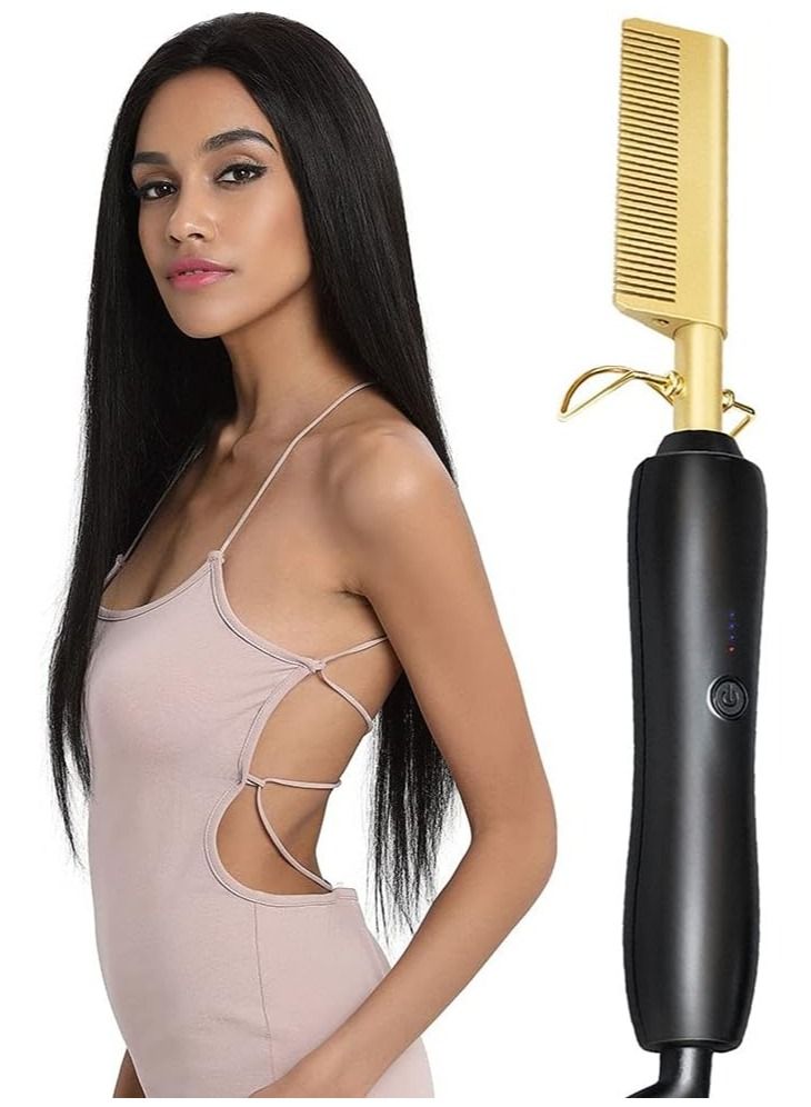 Heating Comb Straightener Electric Hot Comb Flat Iron Hair Straightening Brush Smoothing Iron Comb Hair Straightener Brush