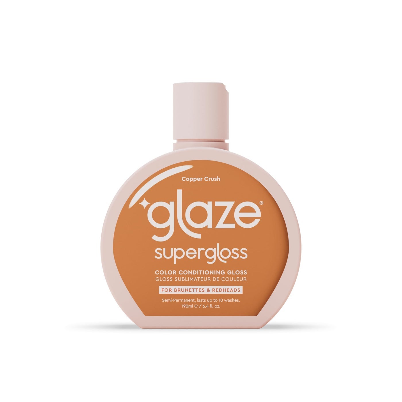 Glaze Supergloss Color Conditioning Gloss With Dispensing Pump â€“ Hydrating Semi-Permanent Color Hair Gloss & Shine Boost â€“ Vegan, Cruelty-Free â€“ 6.4 fl oz - Copper Crush - Bright Copper